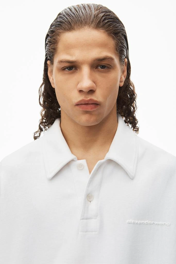 Alexander Wang puffed logo oversized polo top in cotton 5