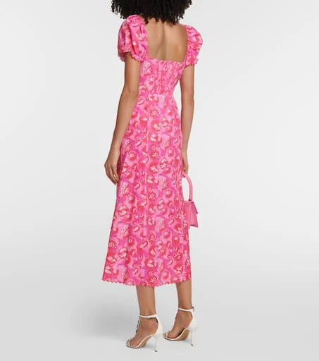 Rixo Briella printed linen-blend midi dress 3