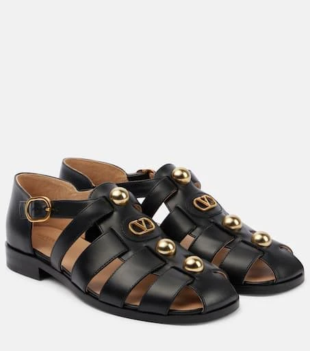 Valentino VLogo Signature leather fisherman sandals 1
