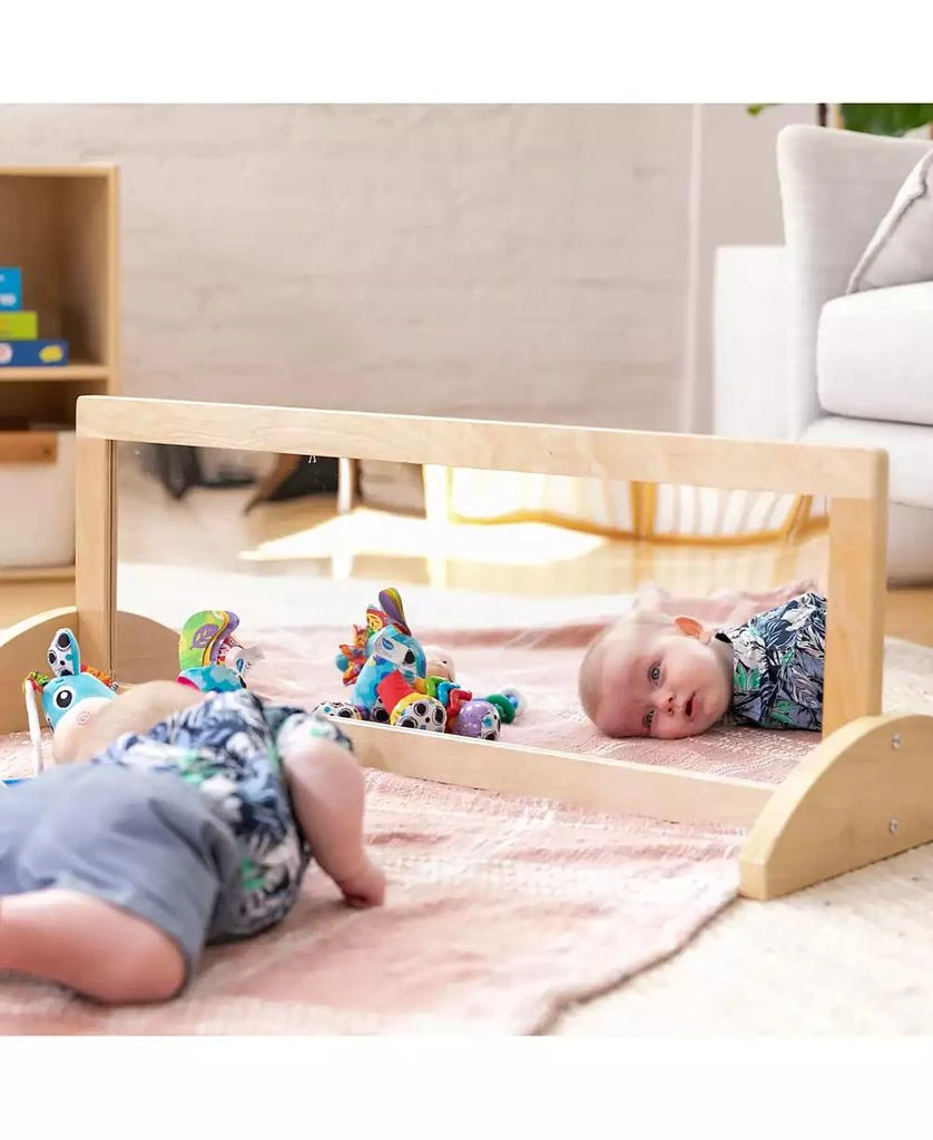 ECR4Kids Toddler Single-Sided Bi-Directional Mirror, Natural 3