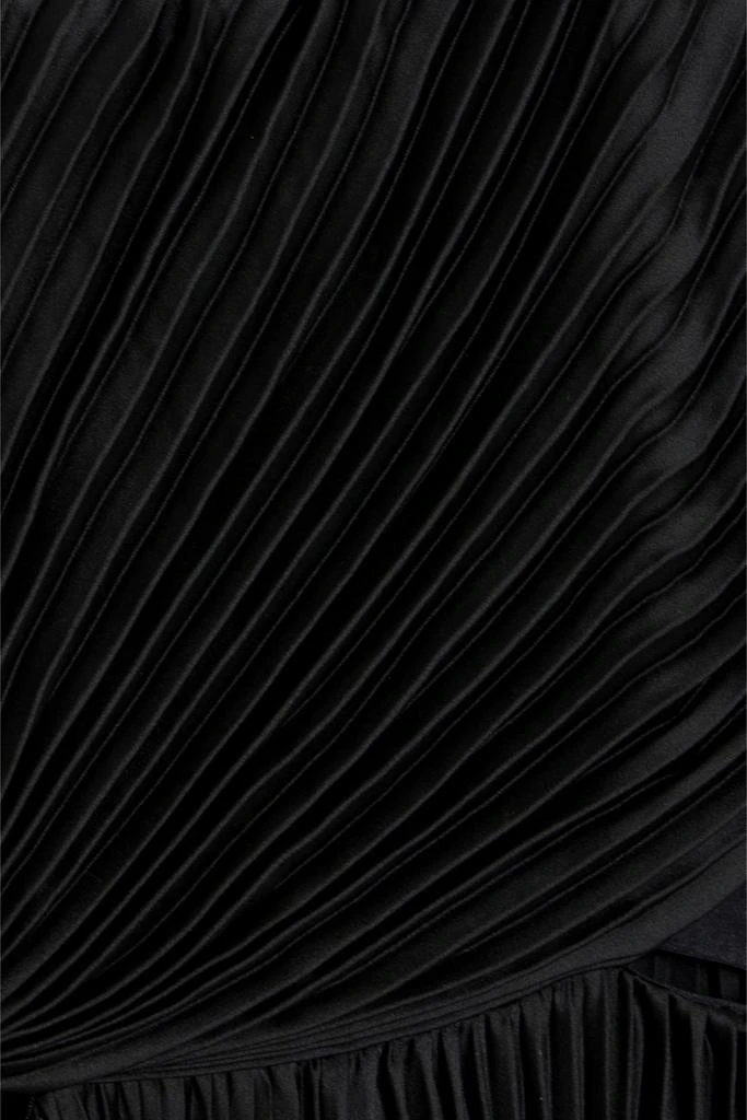 Alice + Olivia Powell cutout pleated satin wide-leg jumpsuit 4