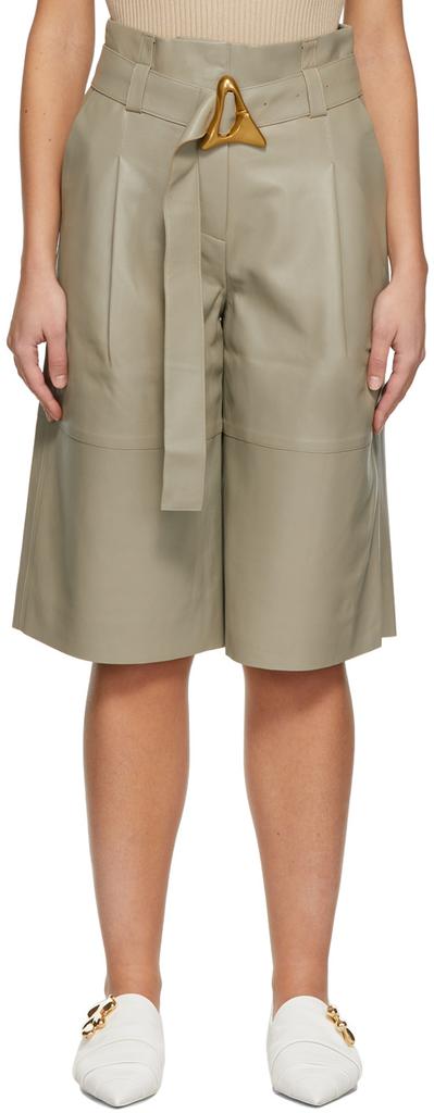 AERON Khaki Leather Carson Shorts