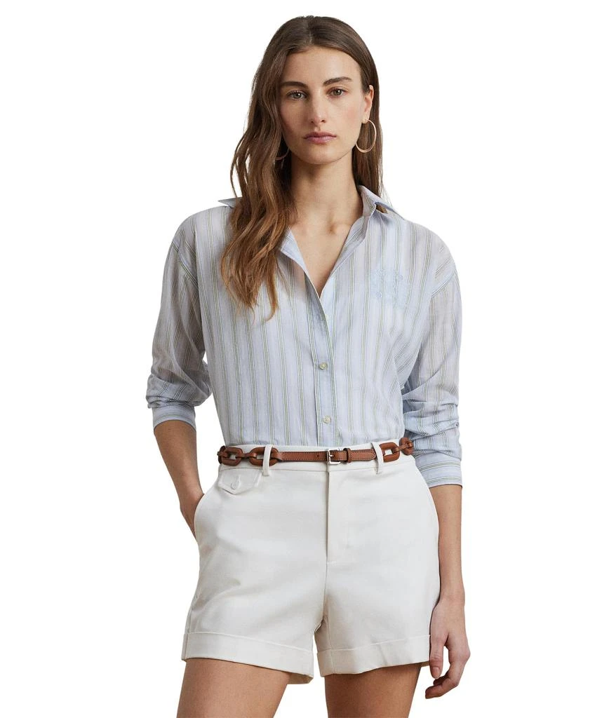 Ralph Lauren Oversize Striped Cotton Voile Shirt 1