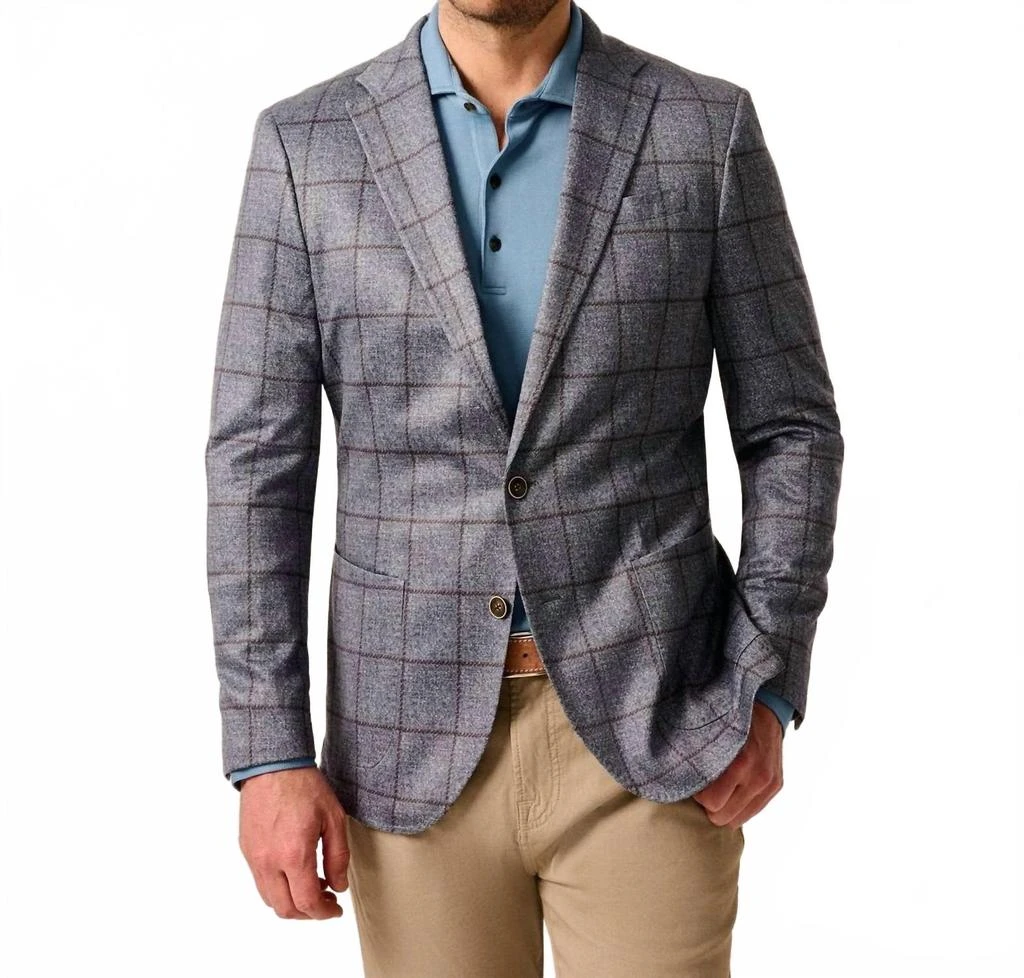 Johnnie-O Malachi Windowpane Sport Coat In Gray