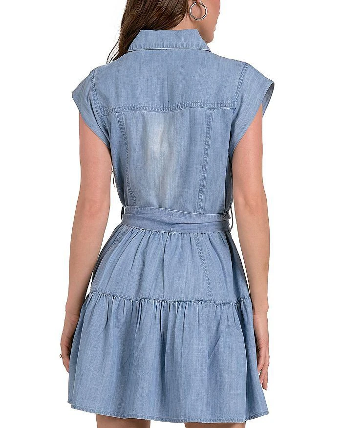 Elan Chambray Collared Button Front Mini Dress 3