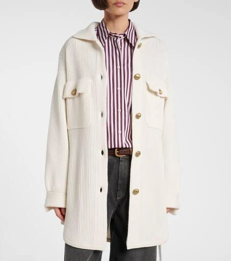 Brunello Cucinelli Belted wool, cashmere, and silk cardigan 6