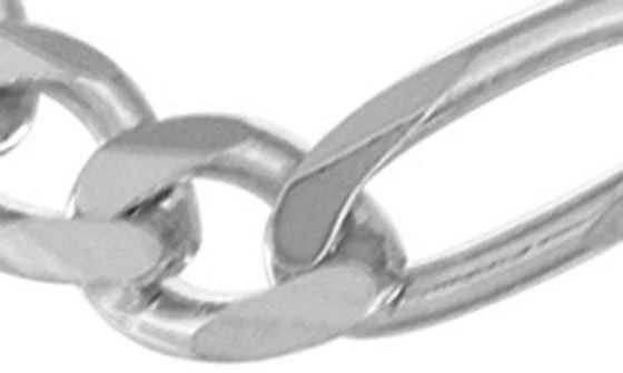 FZN Sterling Silver Figaro Chain Necklace 2