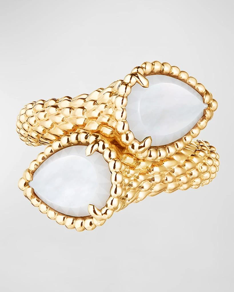 Boucheron Serpent Boheme Mother-of-Pearl 2-Motif Ring in Yellow Gold, Size 52 4