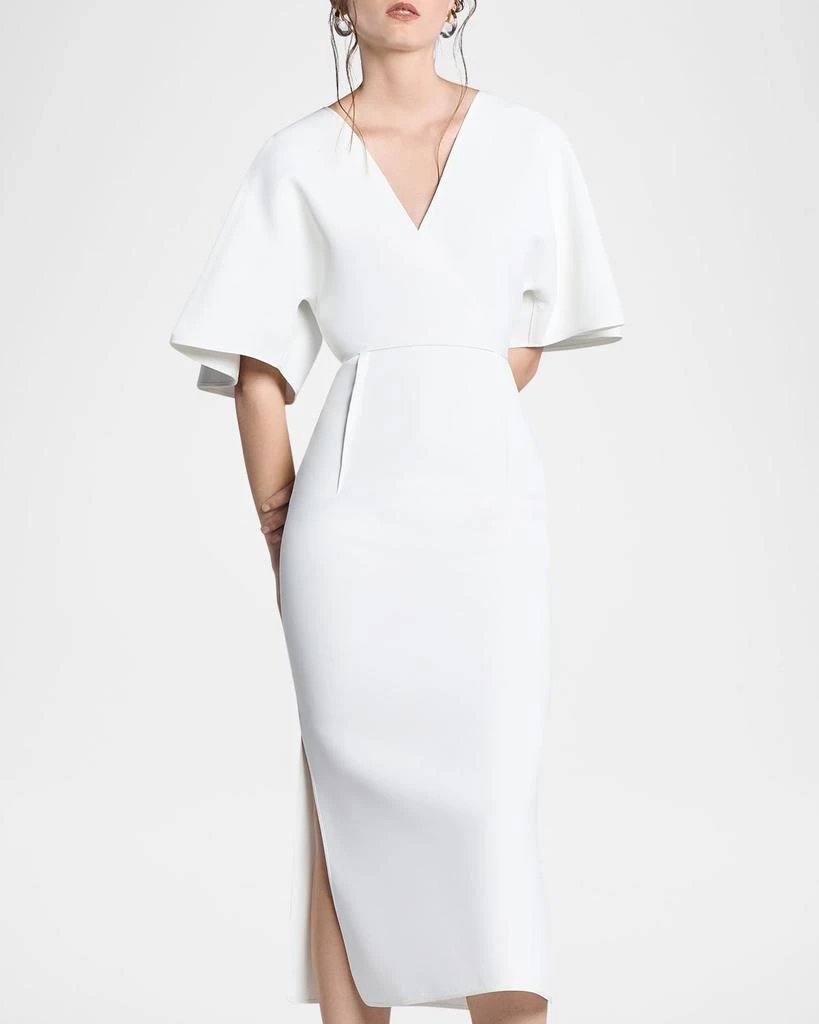 Maticevski Benefit Flutter-Sleeve Midi Dress 4