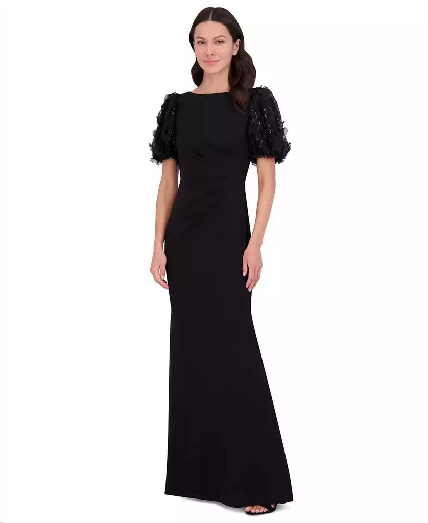Eliza J Women's Sequin 3D-Petal Puff-Sleeve Gown 2