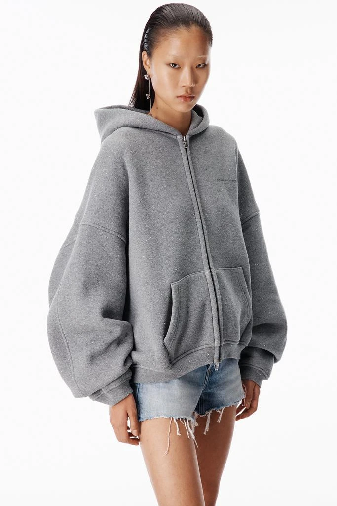 Alexander Wang Crystal Zip-Up Hoodie