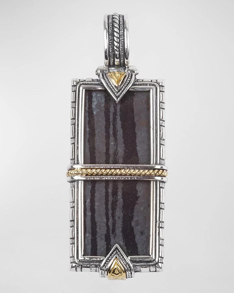 Konstantino Men's 18K Gold/Silver Carved Ferrite Pendant 1