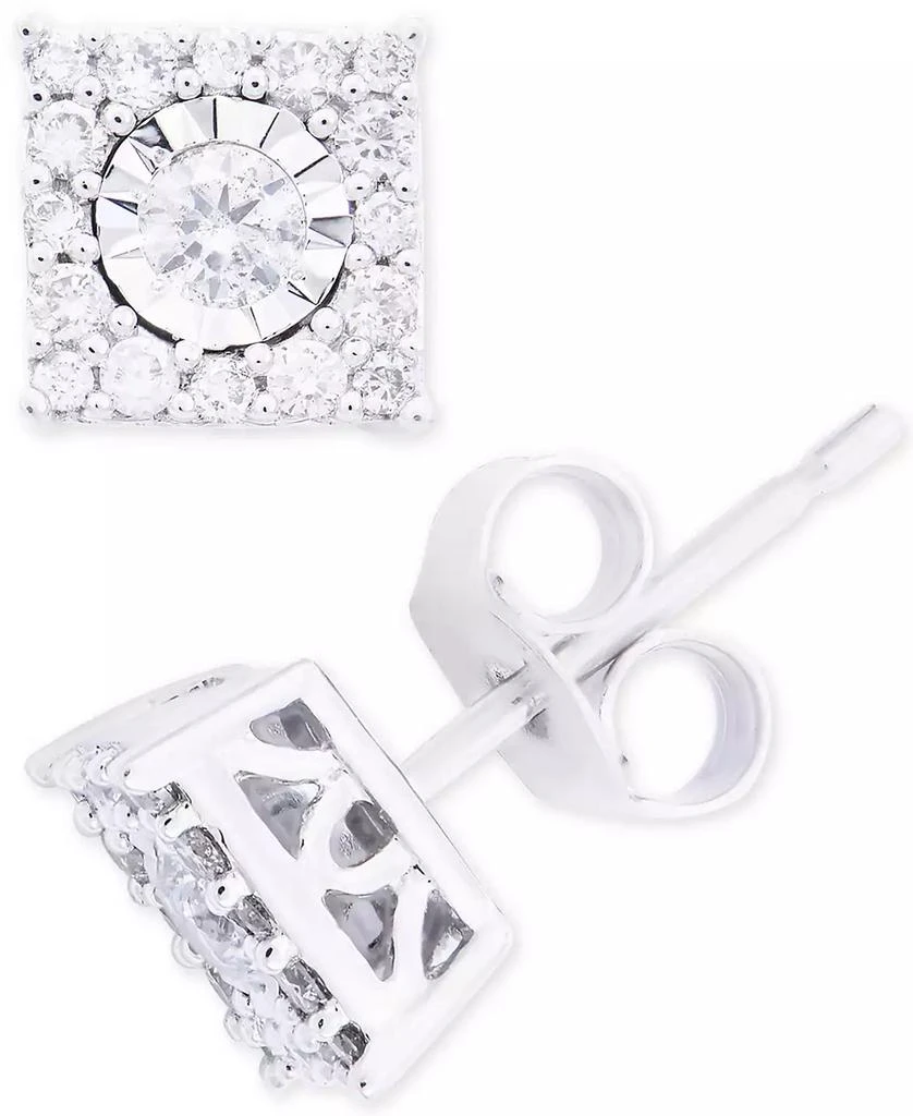 Macy's Diamond Cluster Stud Earrings (1/3 ct. t.w.) in 14k White Gold, Yellow Gold and Rose Gold 1