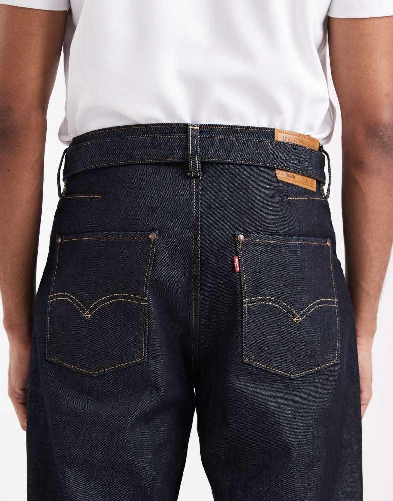 Shop Levi's twisted baggy jeans in dark indigo on Sale at