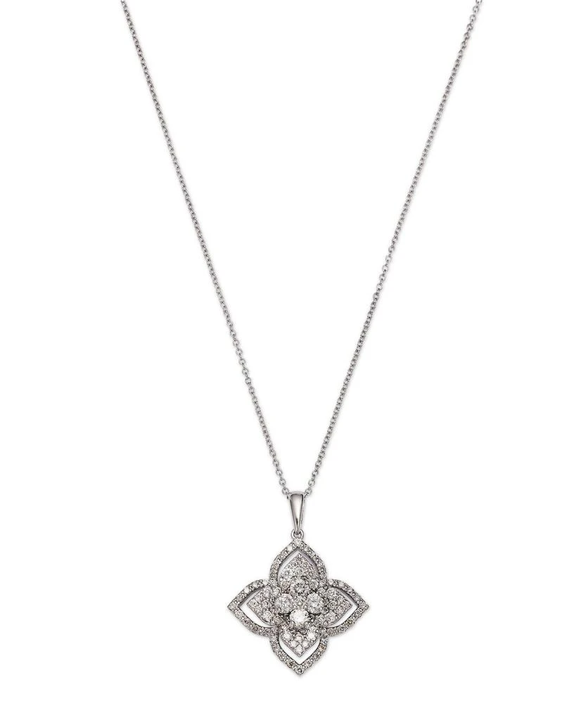 Bloomingdale's Diamond Flower Pendant Necklace in 14K White Gold, 1.50 ct. t.w. 1