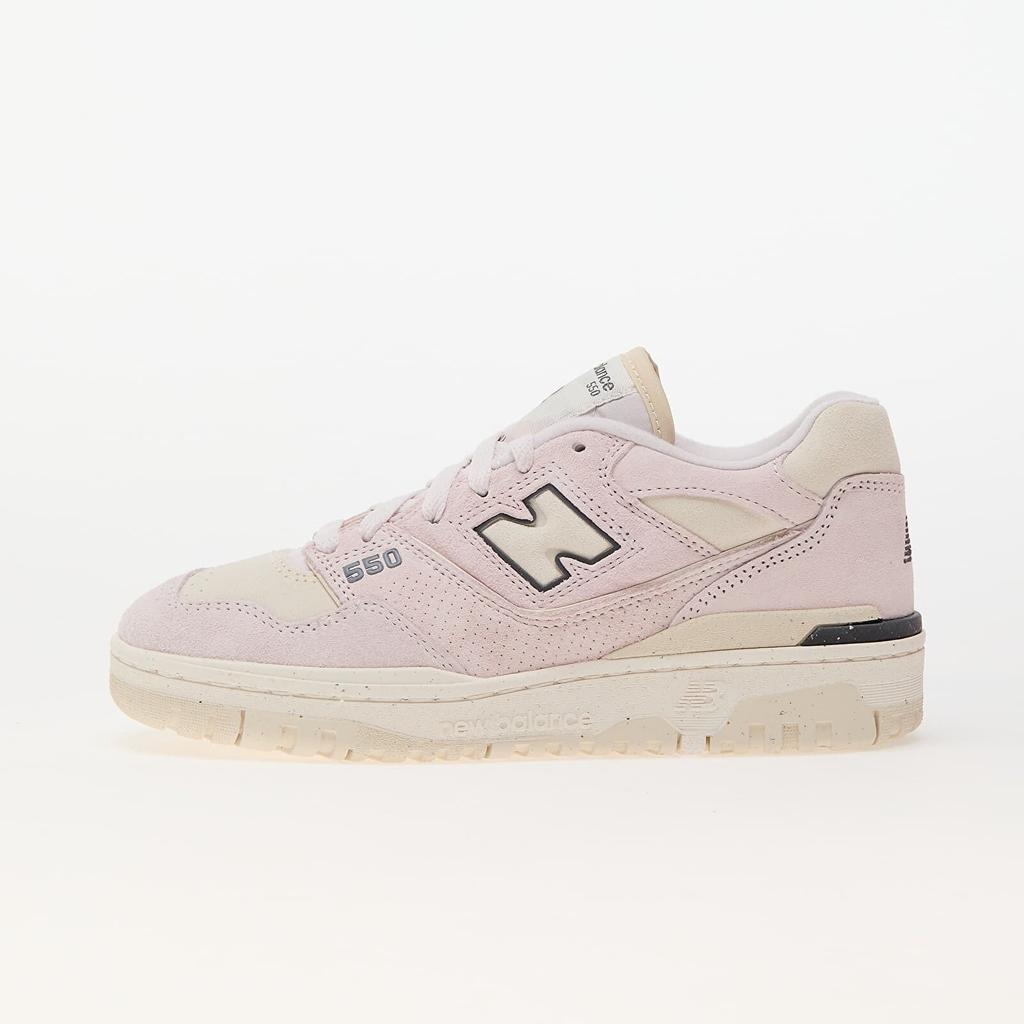 New Balance 550 BBW550RC Sneaker Women's Pink White Leather Comfort Shoes DWA405 (Pink,9.5)