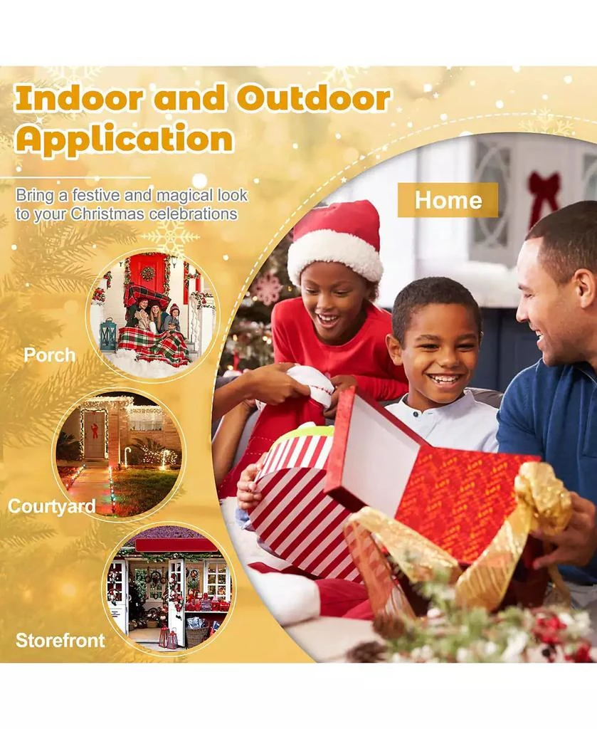 Costway 3 PCS Lighted Penguin Family with 194 LED Lights Zip Ties & Ground Stakes 10