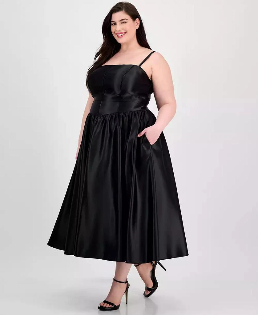 Shop Plus Size Satin Square-Neck Midi Dress on Sale at BeyondStyle  Get  65% Off Plus Size Satin Square-Neck Midi Dress with Limited-Time Flash  Deals, Exclusive Discounts, and Special Offers. Enjoy Unbeatable