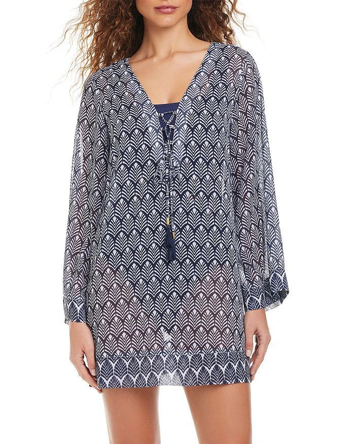 Beyond Control V Neck Front Tie Dress Swim Cover-Up