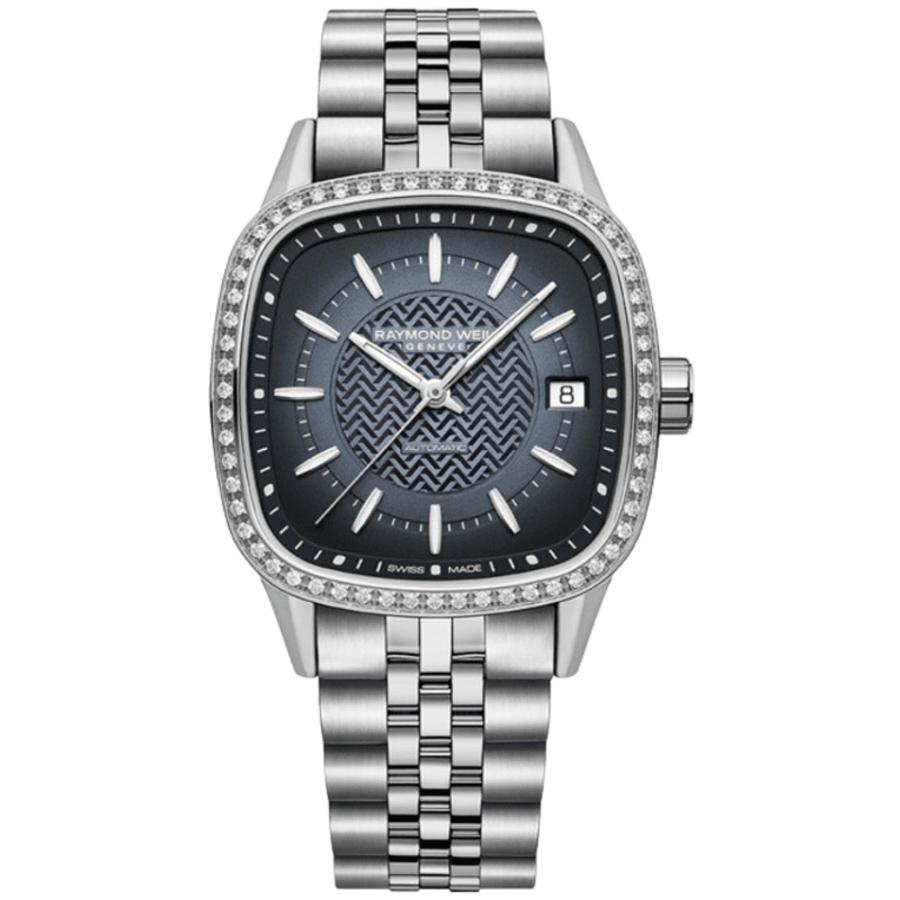 Raymond Weil Freelancer Automatic Blue Dial Diamond Bezel Steel Women's Watch 2490-STS-50051
