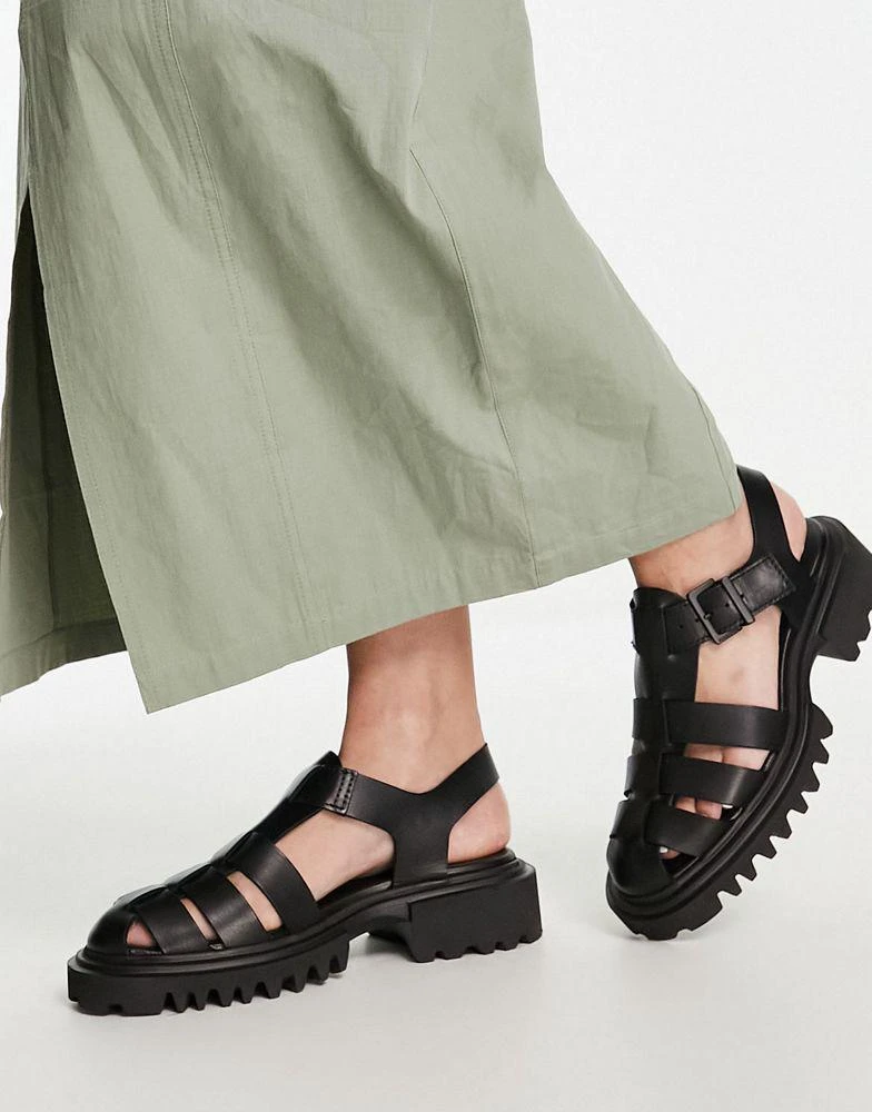 ALL SAINTS AllSaints Nessie leather sandals in black 4