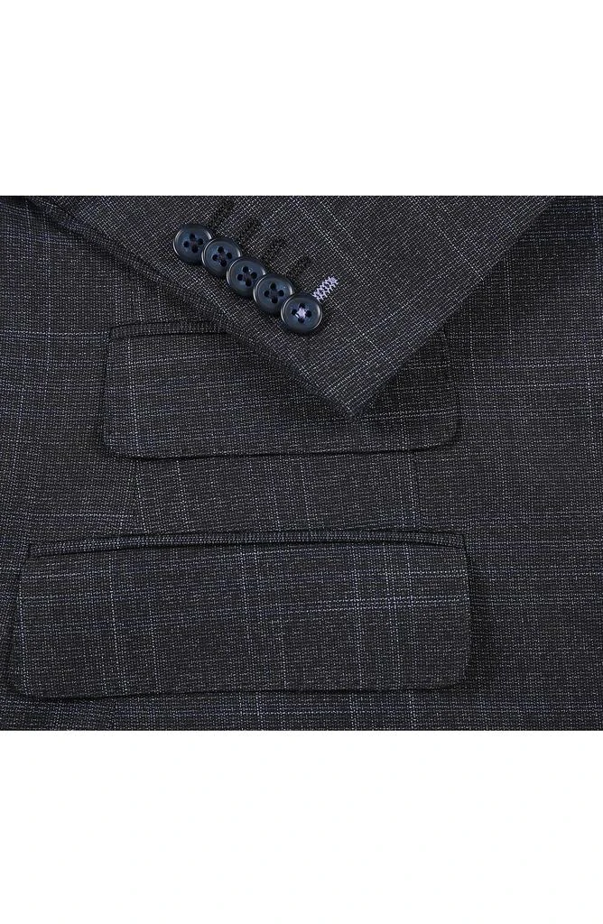 English Laundry Plaid Trim Fit Peak Lapel Two-Piece Suit 7