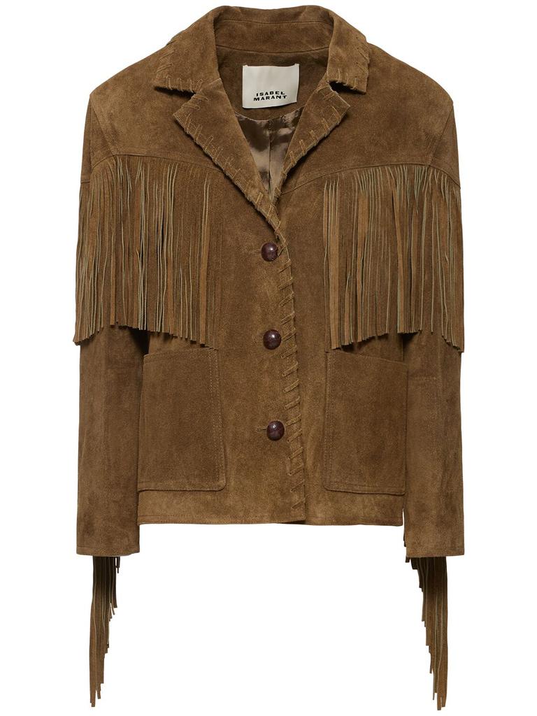 Isabel Marant Fabie Leather Jacket W/fringes