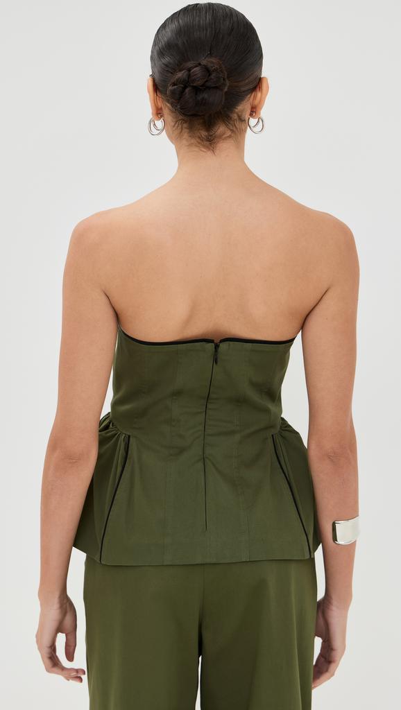 Kika Vargas Agnes Top Olive Canvas