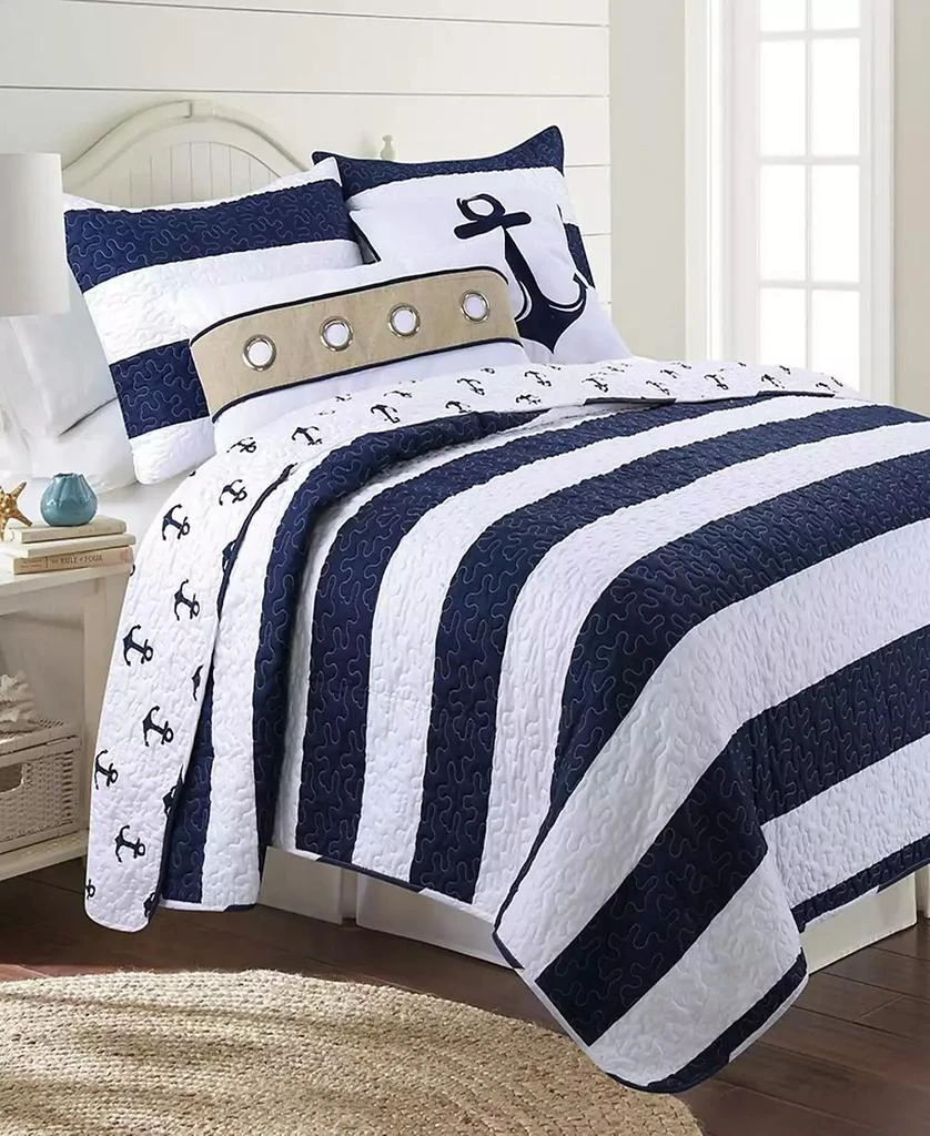 Elise and James Home Hallie Nautical Reversible 2-Piece Quilt Set 1