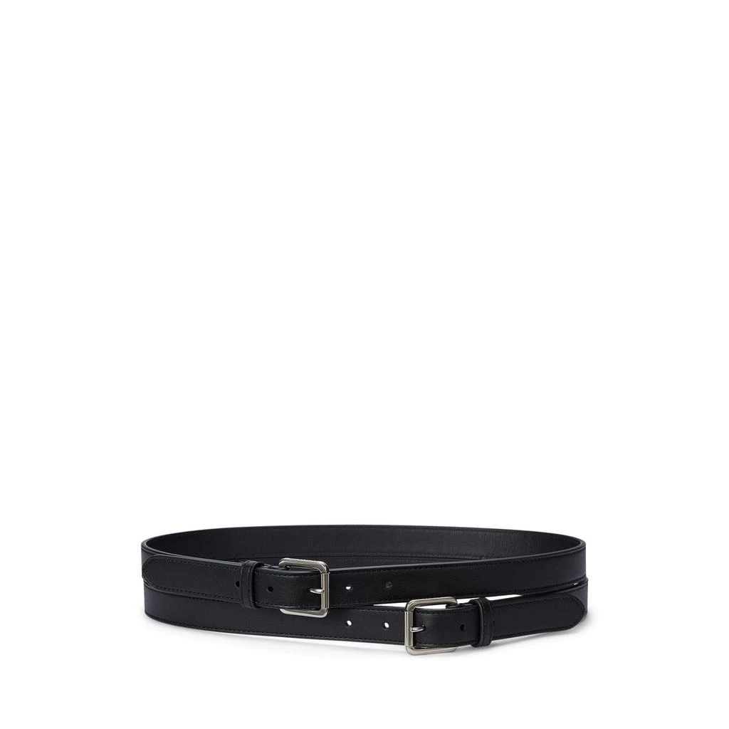 Ralph Lauren Leather Double-Buckle Stacked Wide Belt 1