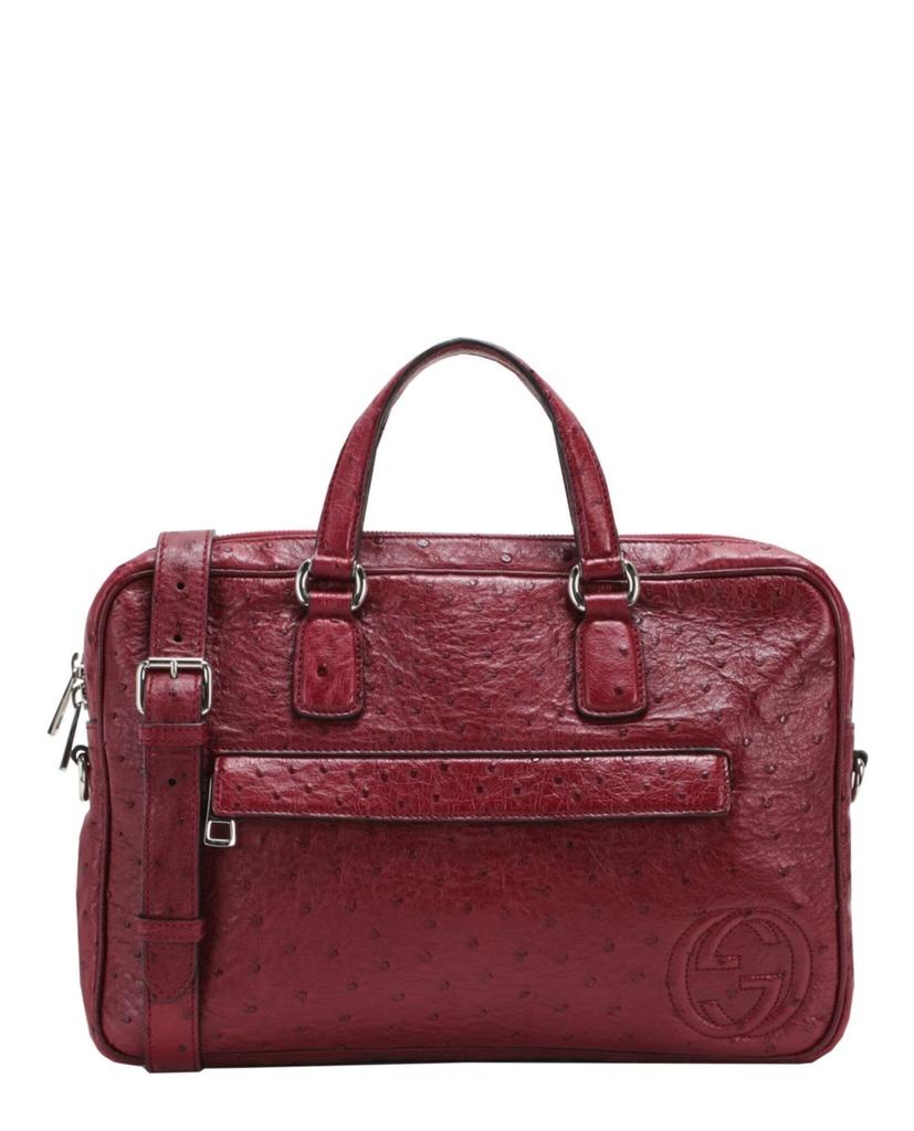 Gucci Interlocking G Ostrich Briefcase