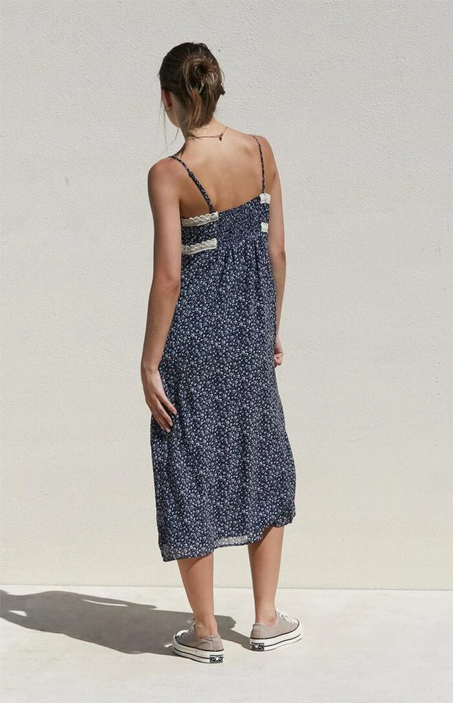 LA Hearts Floral Lace Trim Midi Dress 4