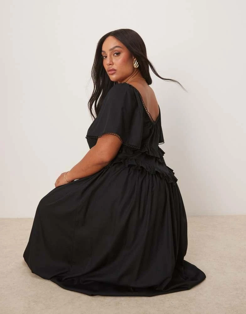 Dresses Shop Asos Black Dress Sale Shop ASOS DESIGN Curve Flutter