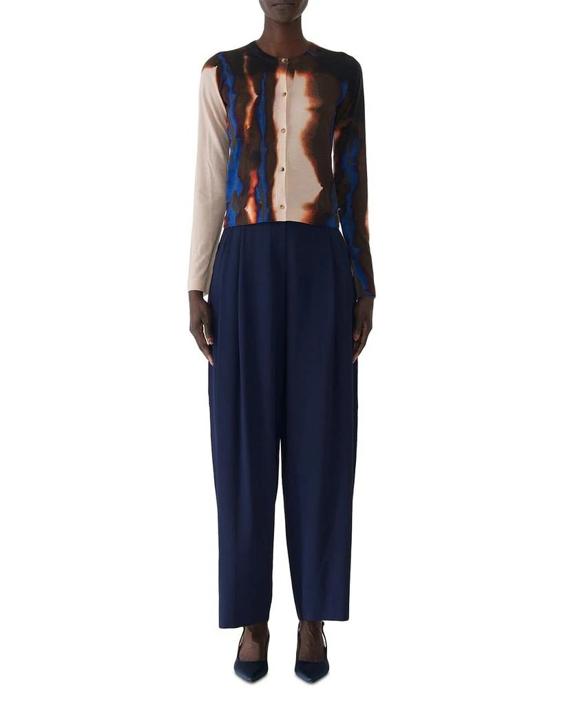Jason Wu Burned Striped Wool Crewneck Cardigan Sweater 2