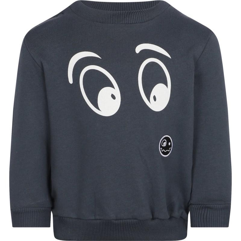 Loud Apparel Logo eyes print sweatshirt in grey blue
