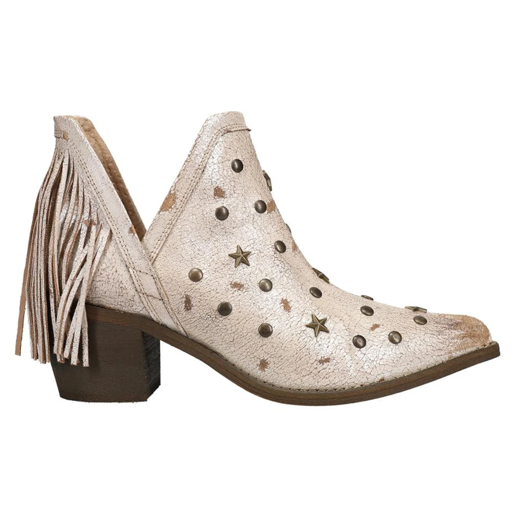 Corral Boots Studded Fringe Pointed Toe Pull On Cowboy Boots