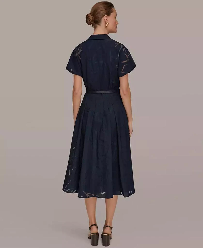 Donna Karan Women
s Floral Belted Midi Shirt Dress 2