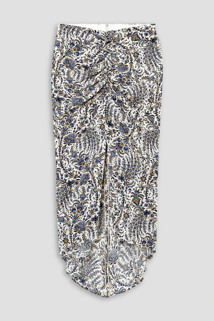 VERONICA BEARD Pixie asymmetric printed stretch-silk georgette skirt 1