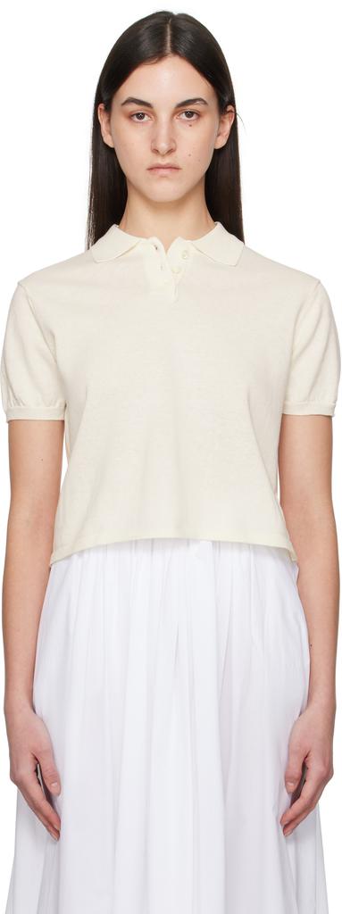 Nothing Written Off-White Cotton Knit Polo