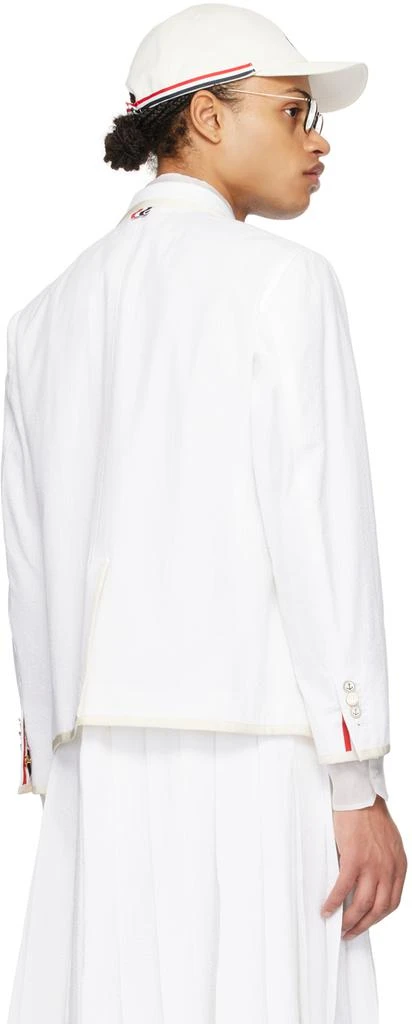 Thom Browne White Single-Breasted Blazer 3