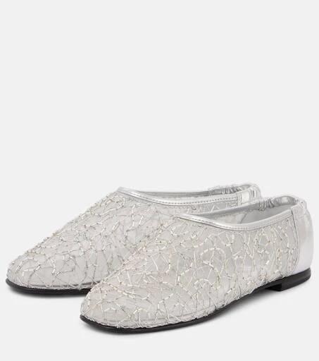 SIMKHAI Eden metallic lace ballet flats 4