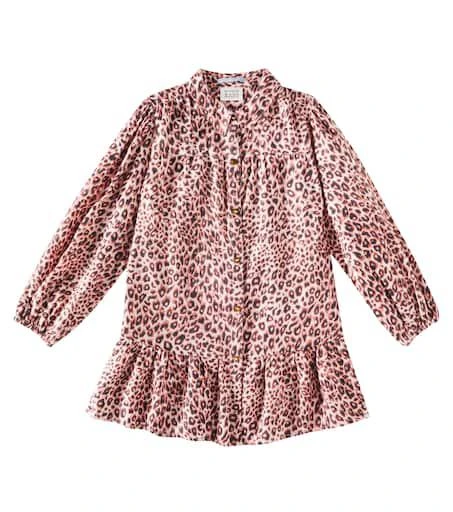 Scotch & Soda Leopard-print cotton flannel shirt dress 1