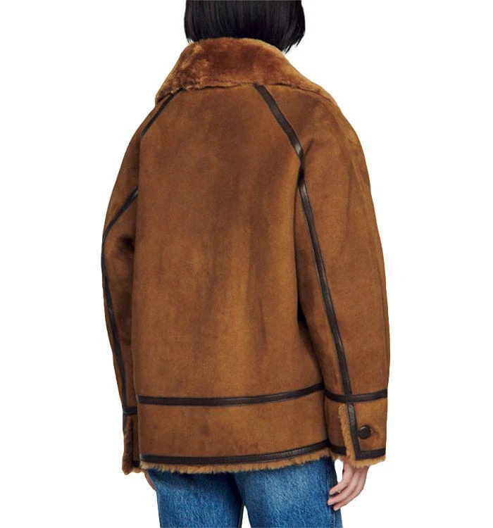 Sandro Oversized Shearling Coat 2