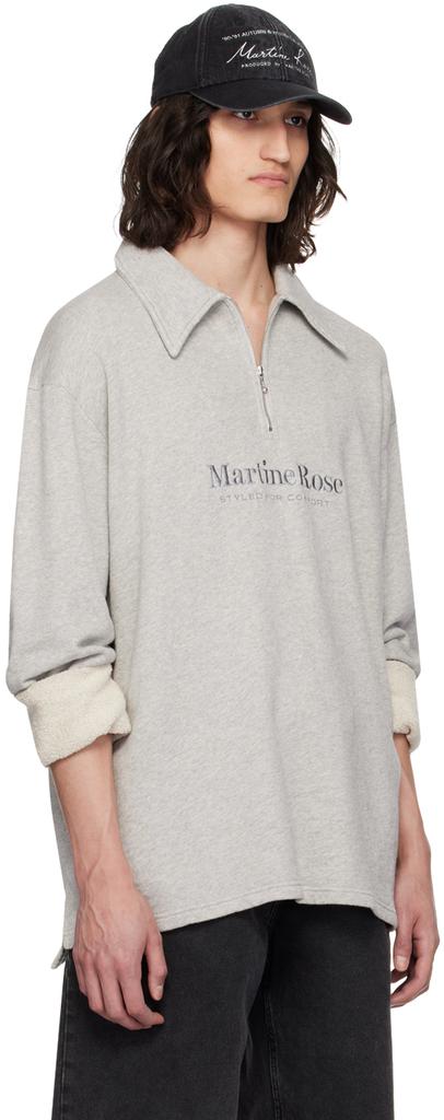 Martine Rose Gray Half-Zip Polo