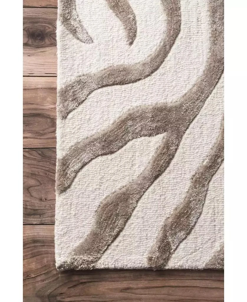 nuLOOM Feral Hand Tufted Plush Zebra Gray 5' x 8' Area Rug 3