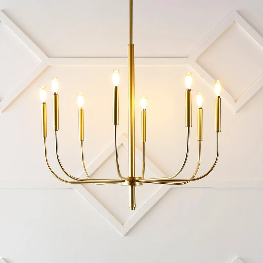 JONATHAN Y Amoros 27.25" 8-Light Modern Mid-Century Iron LED Chandelier 3