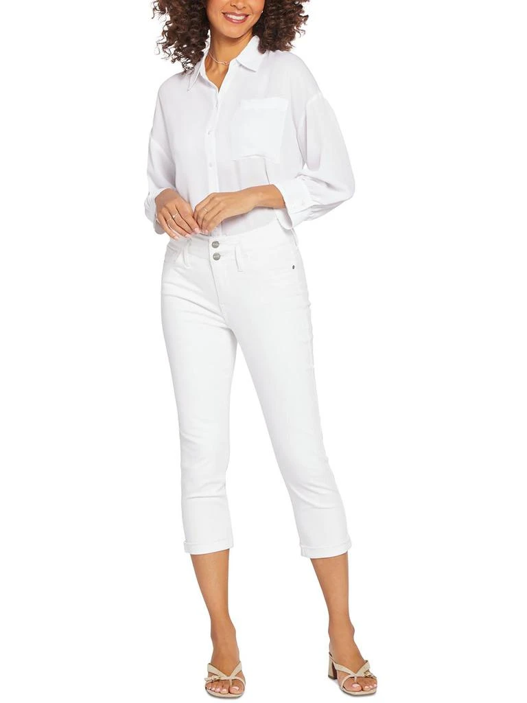 NYDJ Womens Double Button Denim Capri Jeans 1