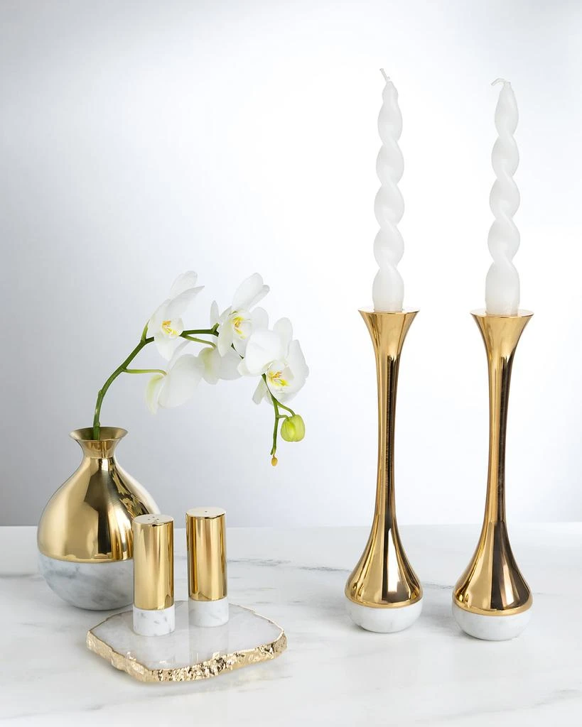 ANNA New York Marble & Silver Dual Candleholders, Set of 2 2
