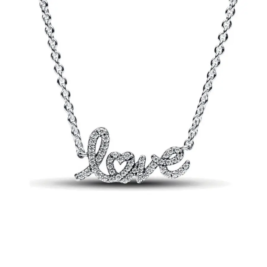 PANDORA Sparkling Handwritten Love Collier Necklace
