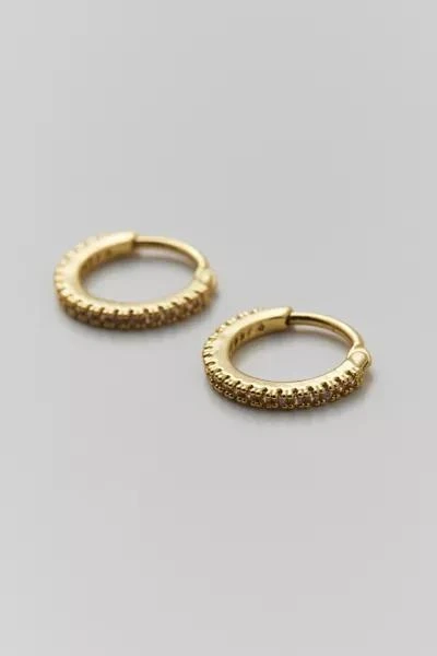 Urban Outfitters 14k Gold &  White Gold Plated Rhinestone Hoop Earring 3